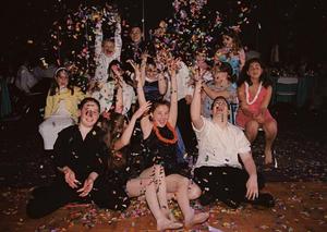 Kids with confetti