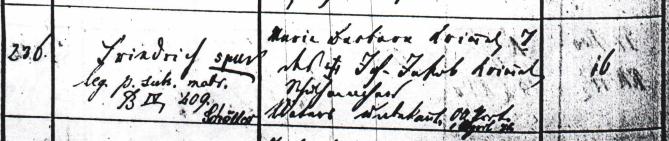 Ebingen Baptismal Register, year 1870, entry 236, left side