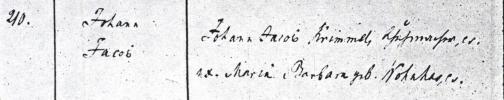 Ebingen Baptismal Register, 1846 entry 210