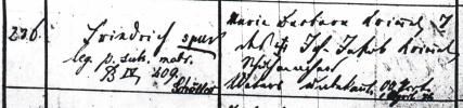 Ebingen Baptismal Register, 1870 entry 236