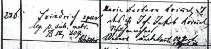 Ebingen Baptismal Register, 1870 entry 236