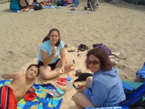 Family at the beach, 2004