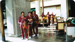 Mariachis at the lobby bar