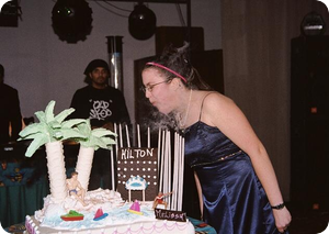Blow Them Out! Melissa blows out the candles