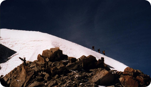 alpinists, aiguille du midi