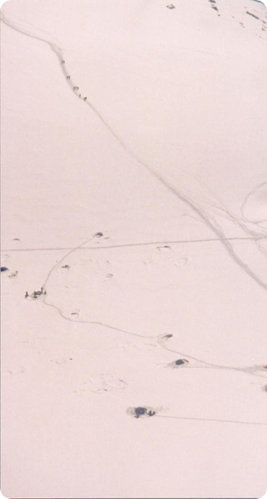 Climbers' bivouac below Aiguille du Midi